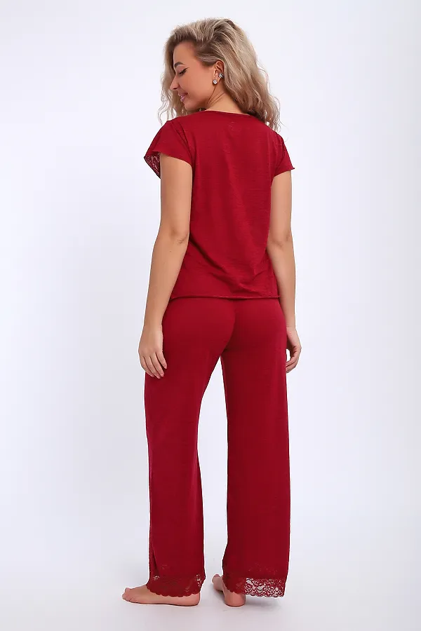 Пижама с брюками 29018 НАТАЛИ, бордовый - фото 2