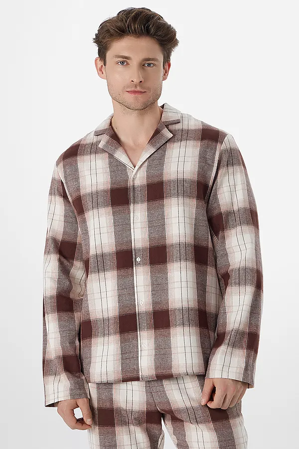 Пижама MARK FORMELLE, черная клетка на св.молочном - фото 2