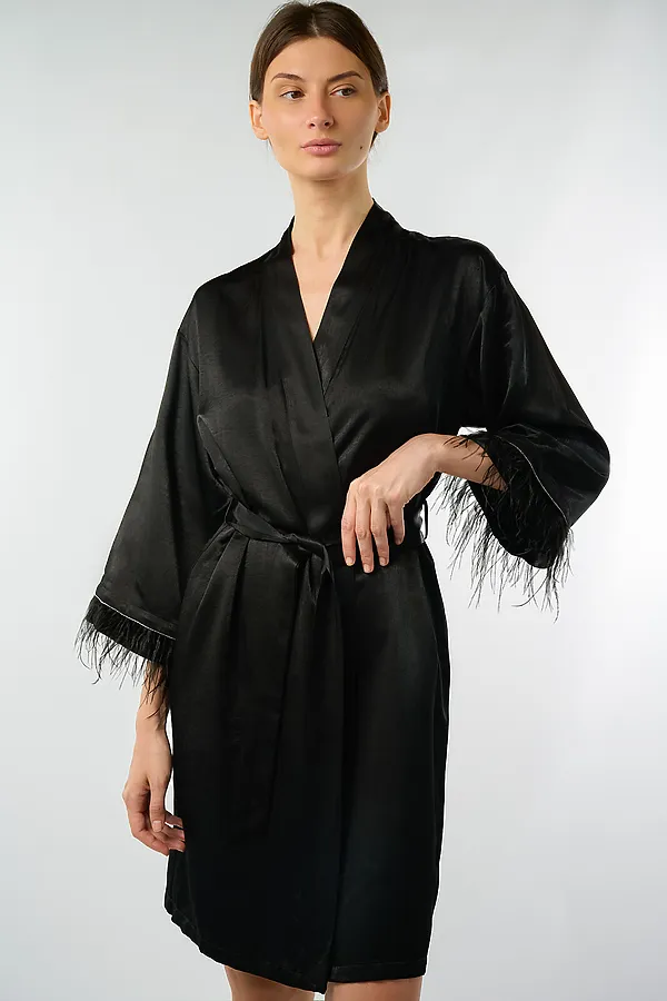 Халат INDEFINI, черный - фото 2