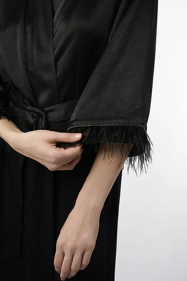 Халат INDEFINI, черный - фото 2