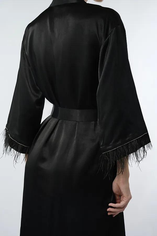 Халат INDEFINI, черный - фото 2