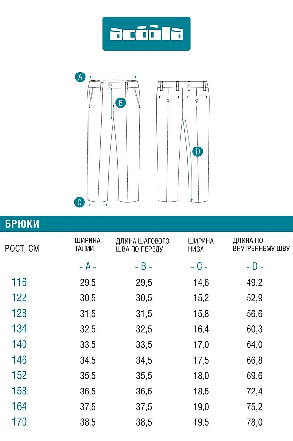 Брюки ACOOLA, синяя клетка - фото 2