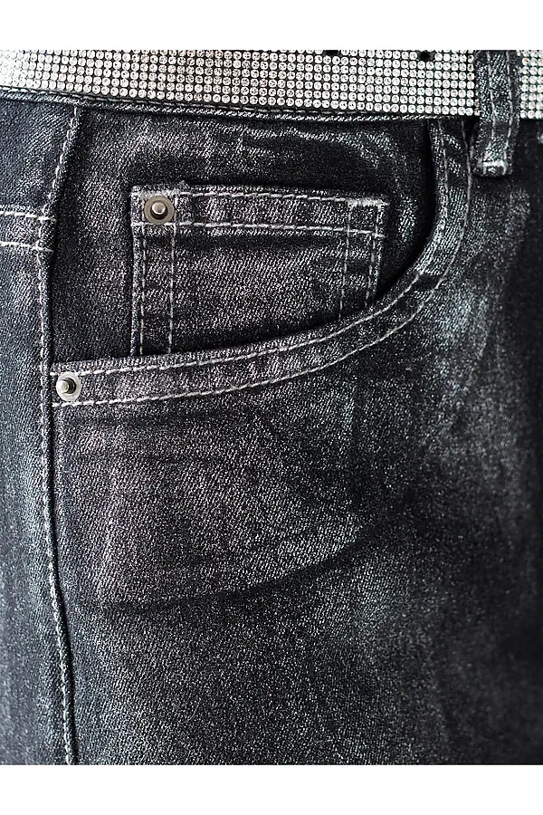 Джинсы VILATTE, черный-серебряный - фото 2
