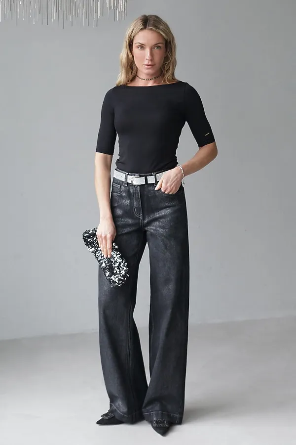 Джинсы VILATTE, черный-серебряный - фото 2