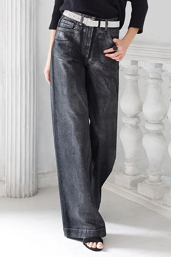 Джинсы VILATTE, черный-серебряный - фото 2