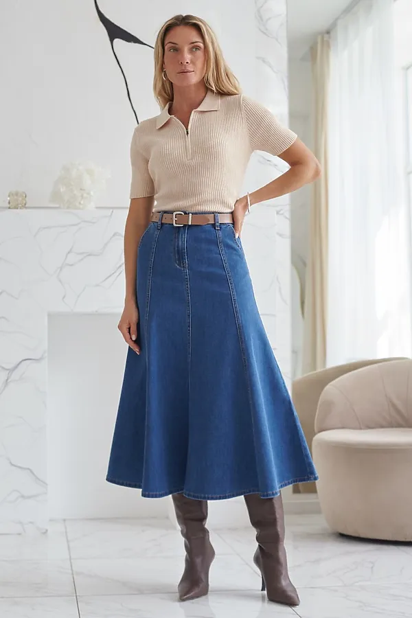 Юбка VILATTE, синий - фото 2