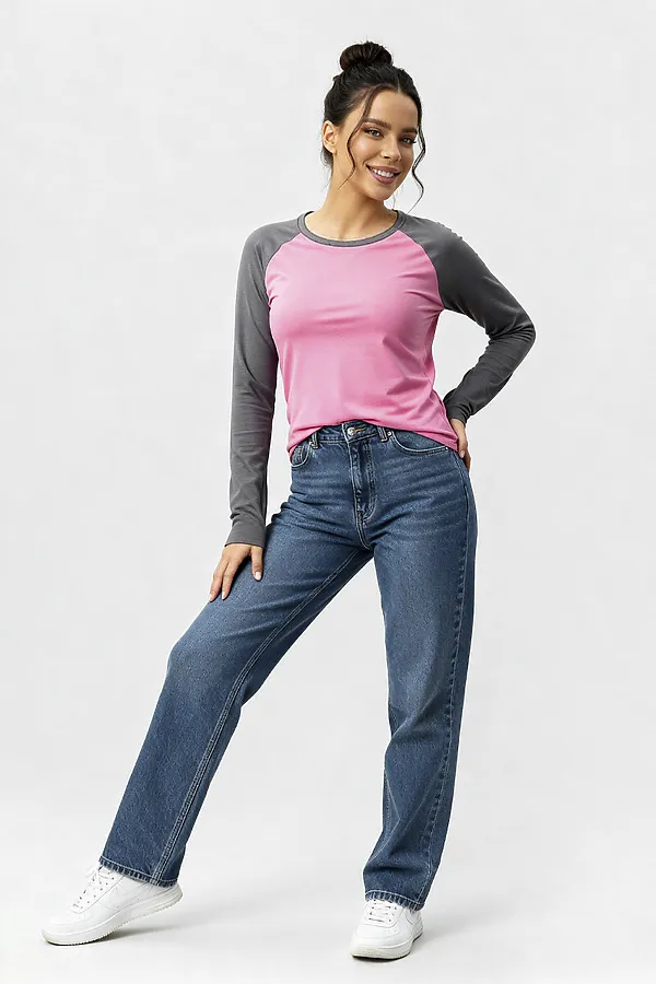 Лонгслив с длинным рукавом реглан НАТАЛИ, розовый - фото 2