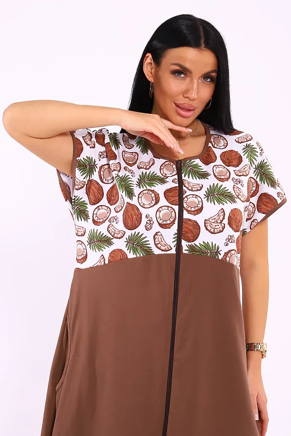 Халат Кокос НАТАЛИ, коричневый - фото 2