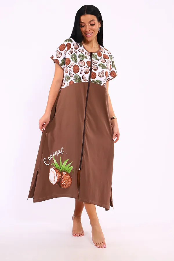 Халат Кокос НАТАЛИ, коричневый - фото 2
