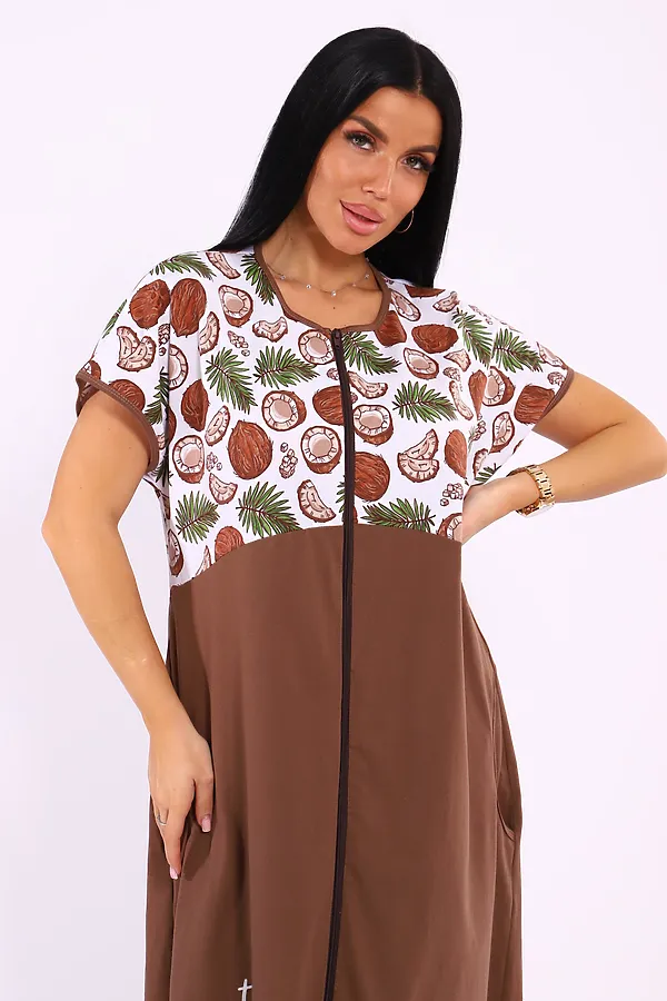 Халат Кокос НАТАЛИ, коричневый - фото 2