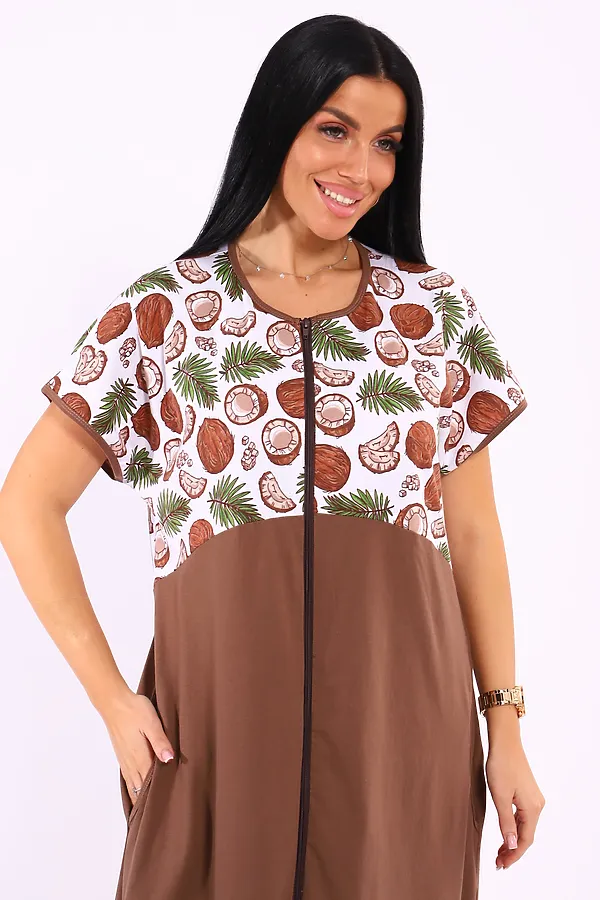 Халат Кокос НАТАЛИ, коричневый - фото 2
