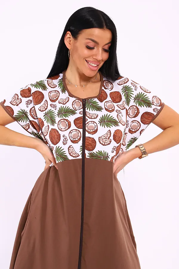 Халат Кокос НАТАЛИ, коричневый - фото 2