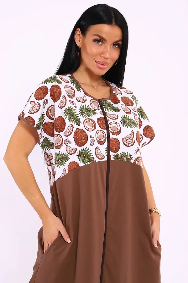 Халат Кокос НАТАЛИ, коричневый - фото 2