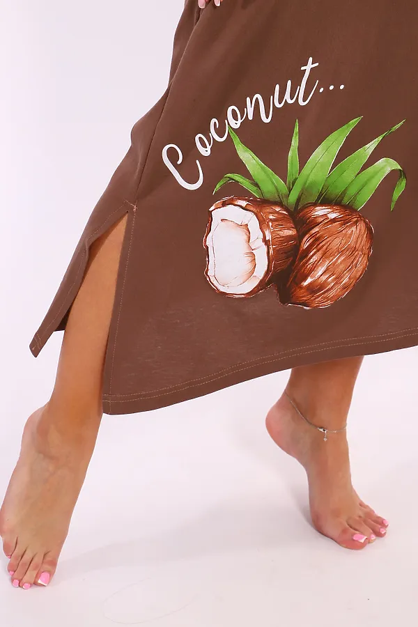 Халат Кокос НАТАЛИ, коричневый - фото 2