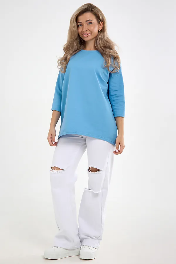 Лонгслив Футер life (к/р) НАТАЛИ, голубой - фото 2