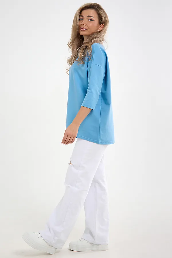 Лонгслив Футер life (к/р) НАТАЛИ, голубой - фото 2