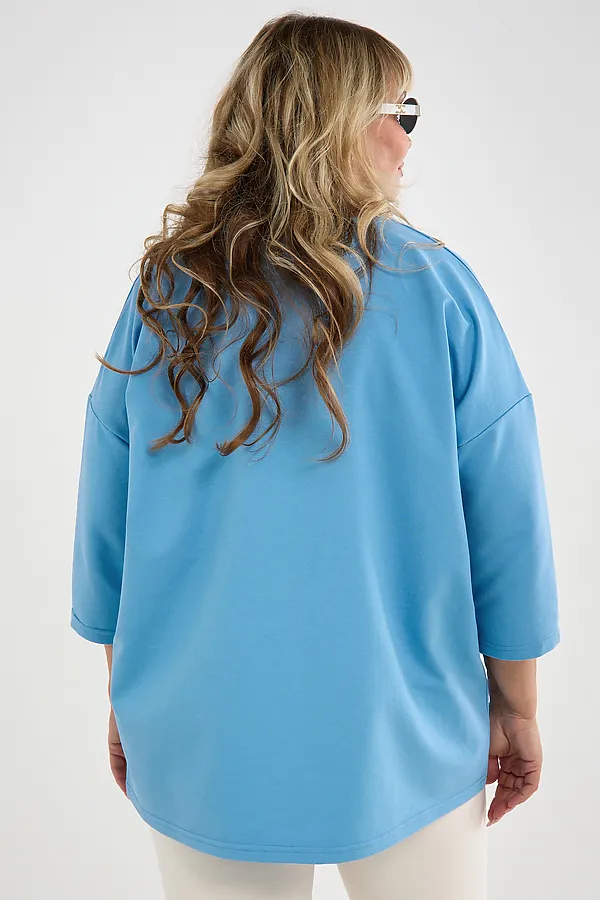 Лонгслив Футер life (к/р) НАТАЛИ, голубой - фото 2