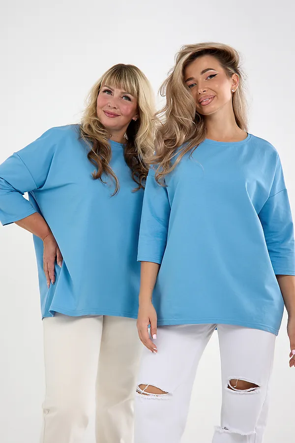 Лонгслив Футер life (к/р) НАТАЛИ, голубой - фото 2