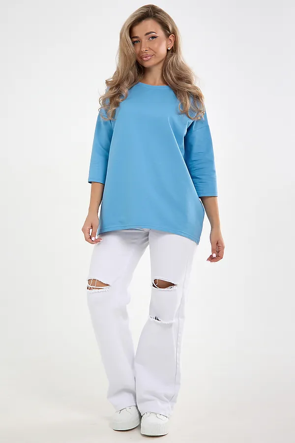 Лонгслив Футер life (к/р) НАТАЛИ, голубой - фото 2