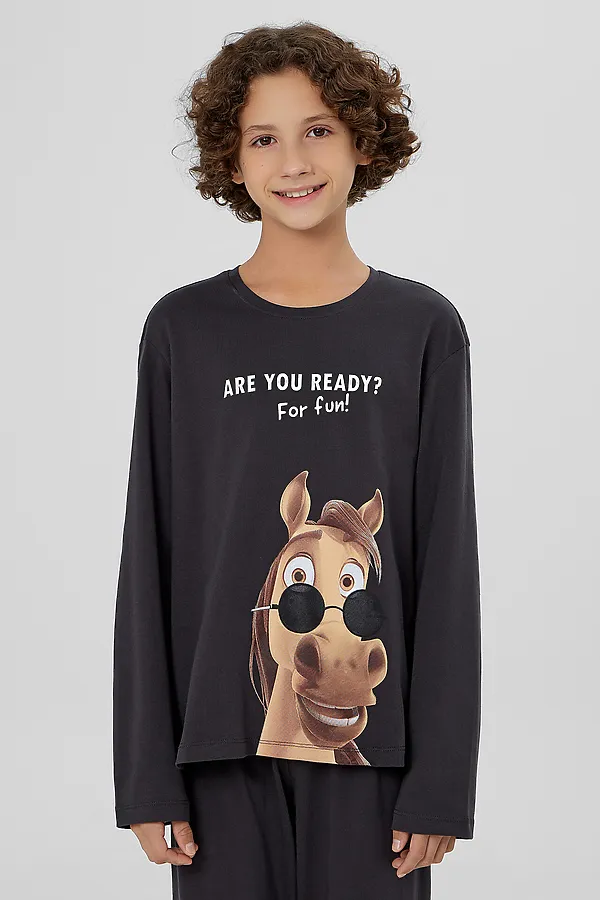 Пижама MARK FORMELLE, обсидиан +печать - фото 2