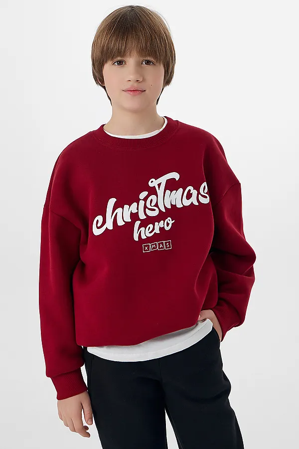 Свитшот MARK FORMELLE, т.бордовый +печать - фото 2