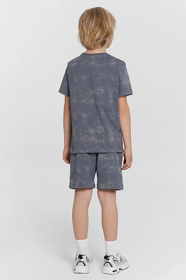 Комплект (Футболка+Шорты) MARK FORMELLE, т.серый acid wash +печать - фото 2