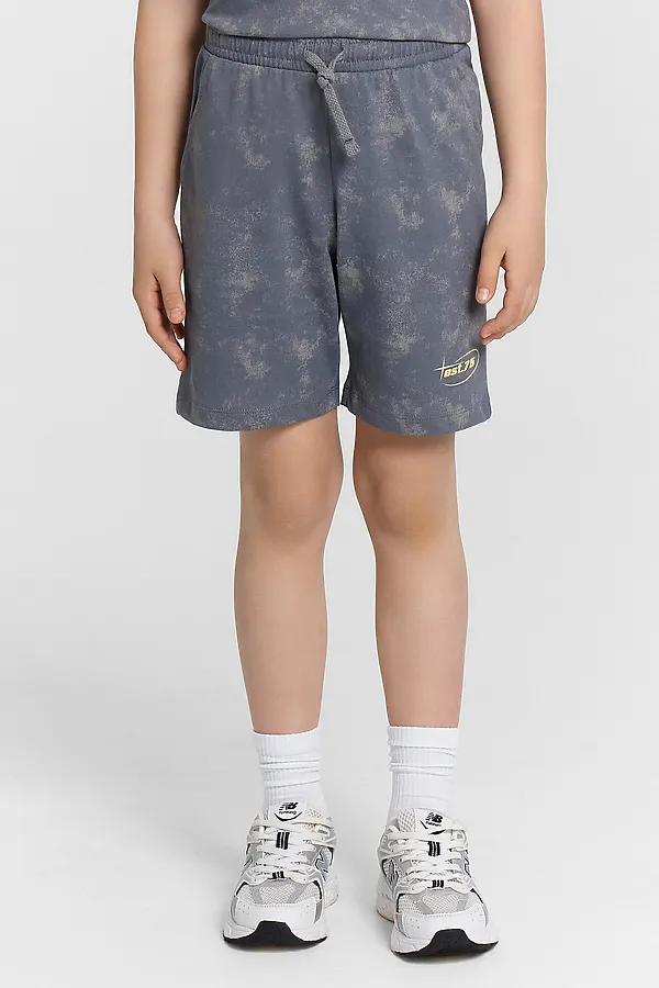 Комплект (Футболка+Шорты) MARK FORMELLE, т.серый acid wash +печать - фото 2