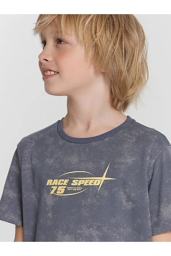 Комплект (Футболка+Шорты) MARK FORMELLE, т.серый acid wash +печать - фото 2