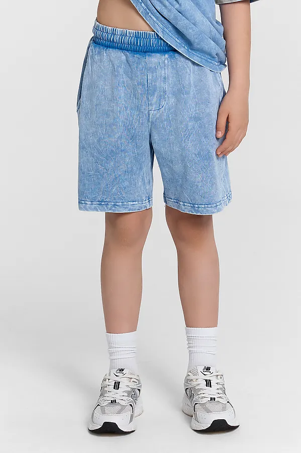 Комплект (Футболка+Шорты) MARK FORMELLE, синий acid wash +печать - фото 2