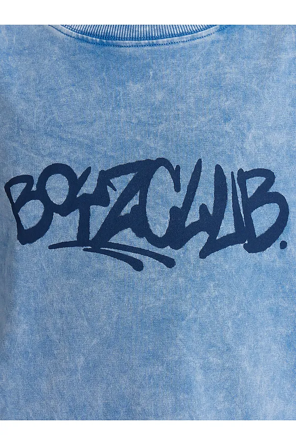 Комплект (Футболка+Шорты) MARK FORMELLE, синий acid wash +печать - фото 2