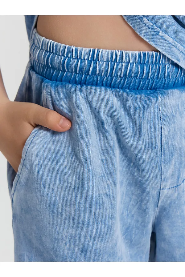 Комплект (Футболка+Шорты) MARK FORMELLE, синий acid wash +печать - фото 2