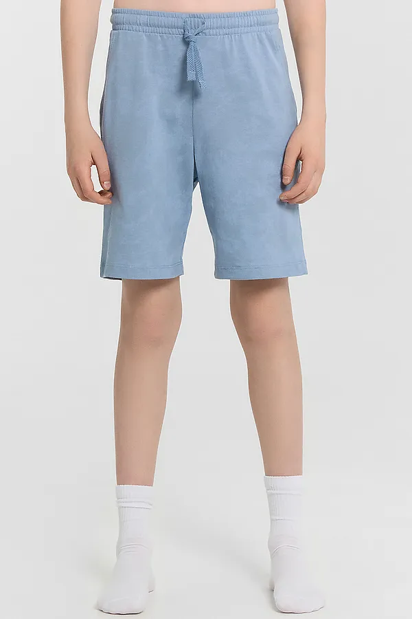 Костюм (Футболка+Шорты) MARK FORMELLE, серо -синий acid wash +печать - фото 2