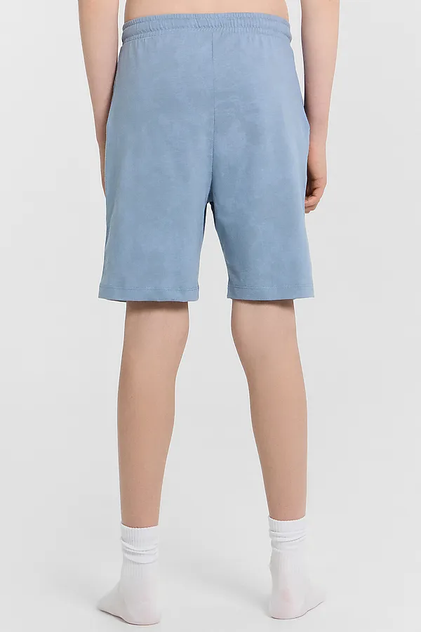 Костюм (Футболка+Шорты) MARK FORMELLE, серо -синий acid wash +печать - фото 2