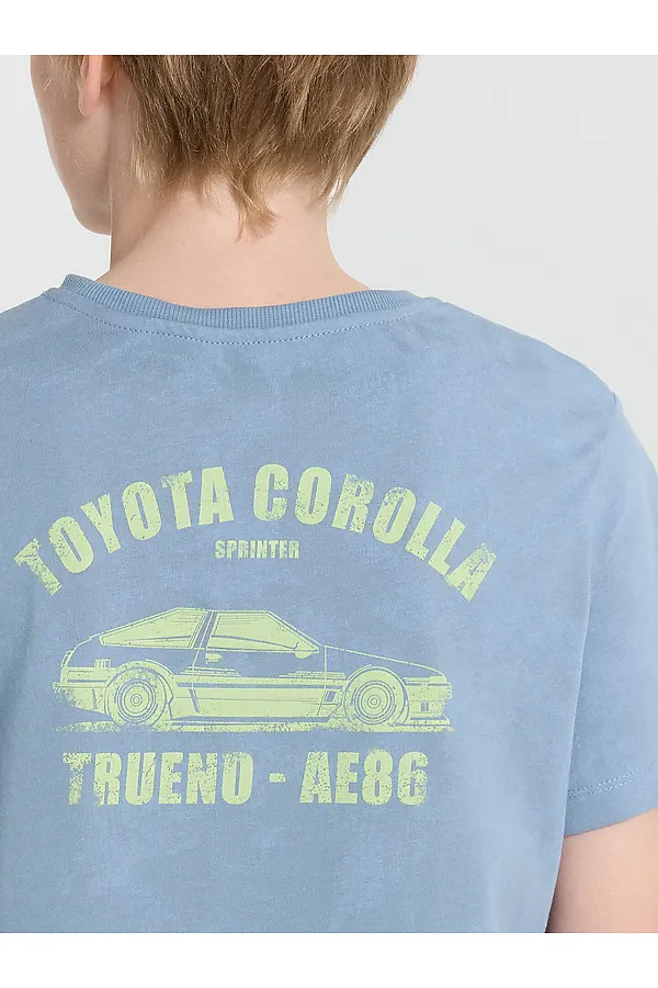 Костюм (Футболка+Шорты) MARK FORMELLE, серо -синий acid wash +печать - фото 2