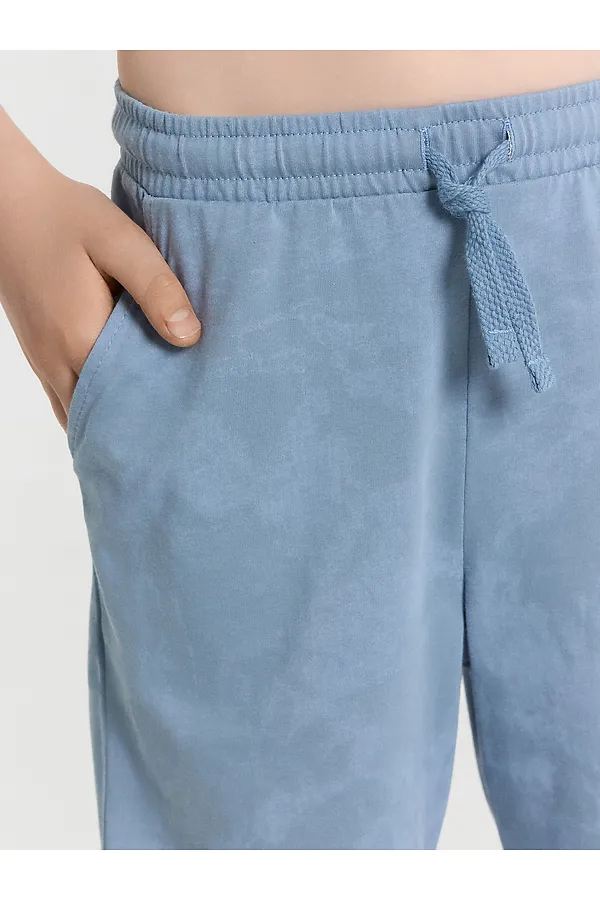 Костюм (Футболка+Шорты) MARK FORMELLE, серо -синий acid wash +печать - фото 2