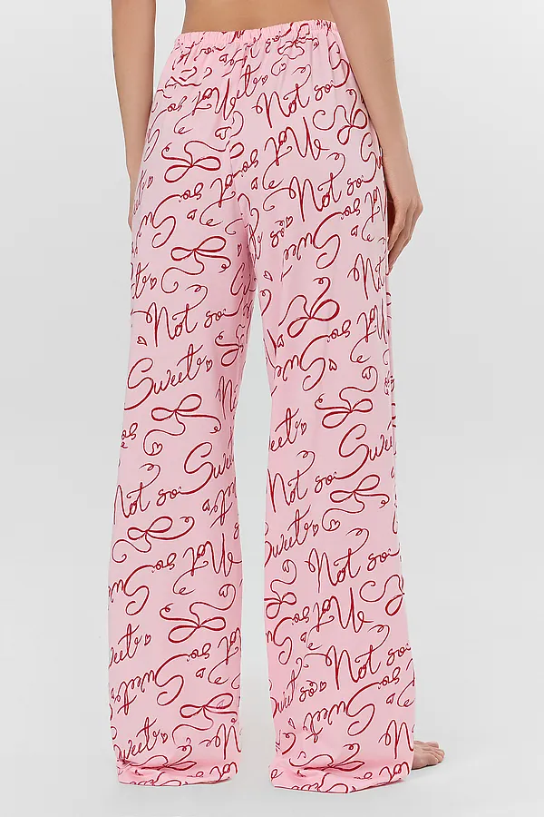 Брюки MARK FORMELLE, текст на розовом - фото 2