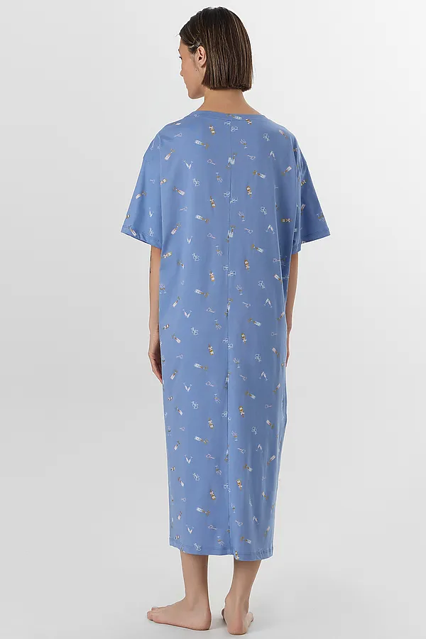Сорочка ночная MARK FORMELLE, бокальчики на синем - фото 2