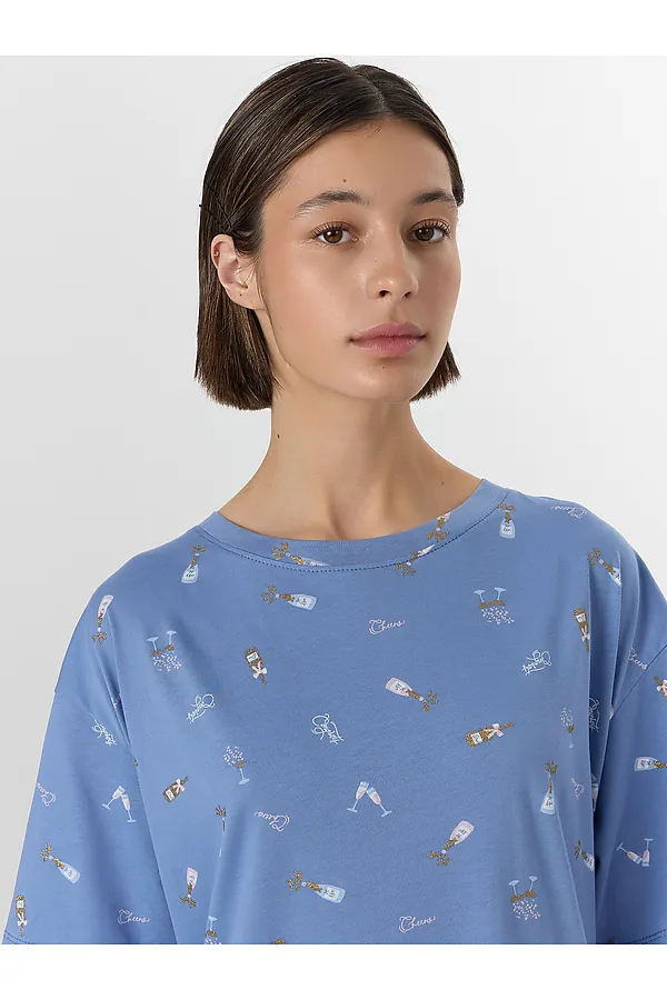 Сорочка ночная MARK FORMELLE, бокальчики на синем - фото 2