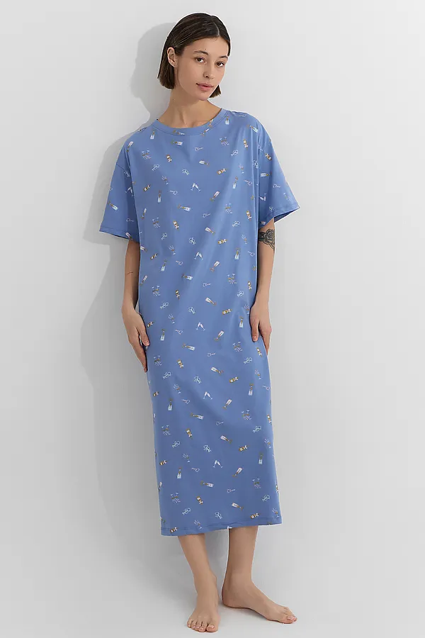 Сорочка ночная MARK FORMELLE, бокальчики на синем - фото 2