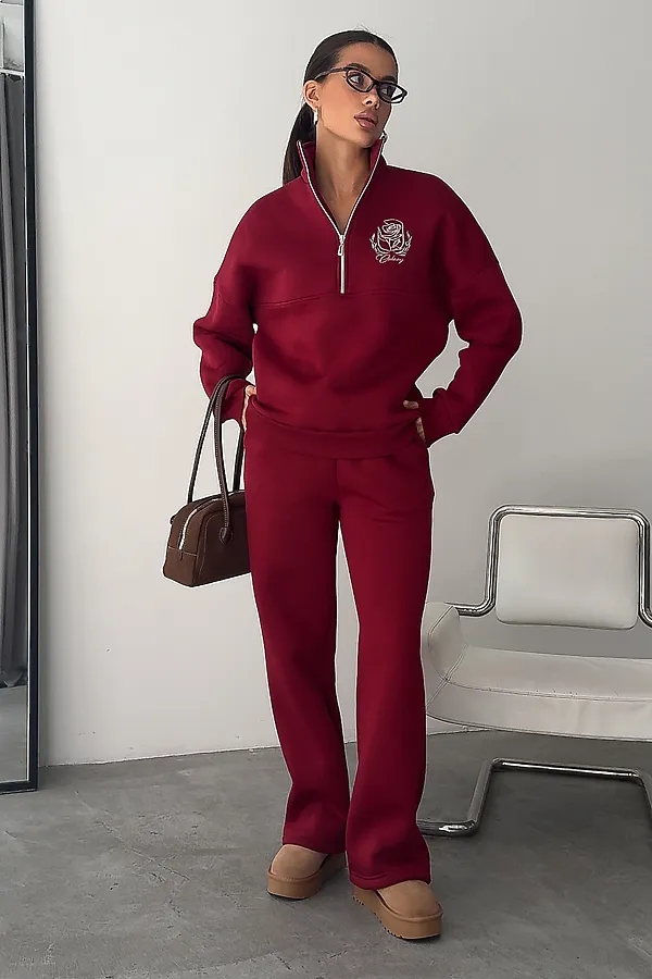 Костюм с брюками Галактика НАТАЛИ, бордо - фото 2