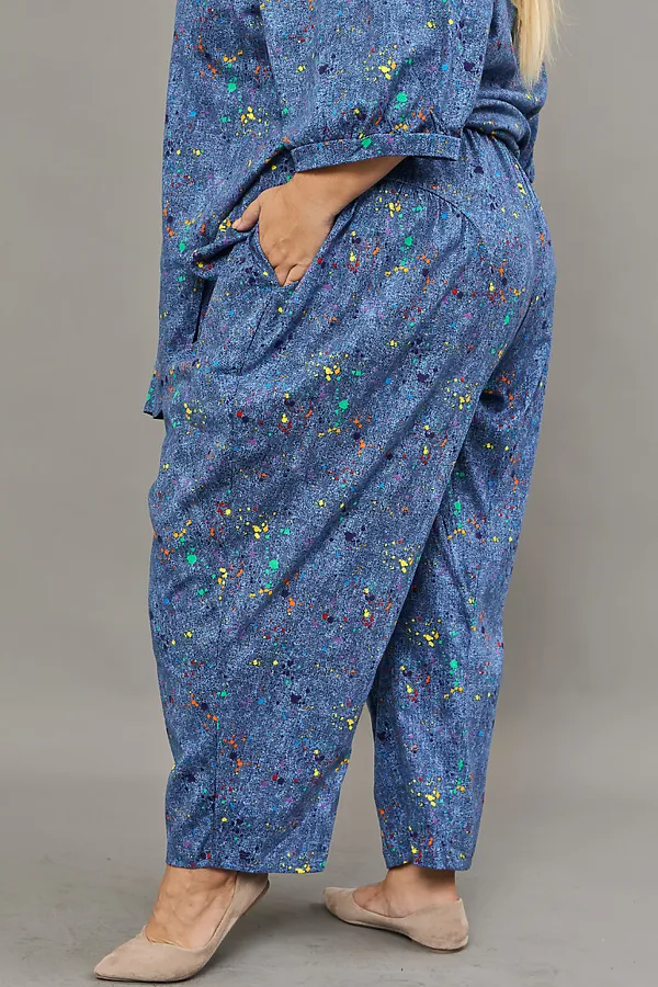 Костюм с брюками К-01 больших размеров НАТАЛИ, голубой - фото 2