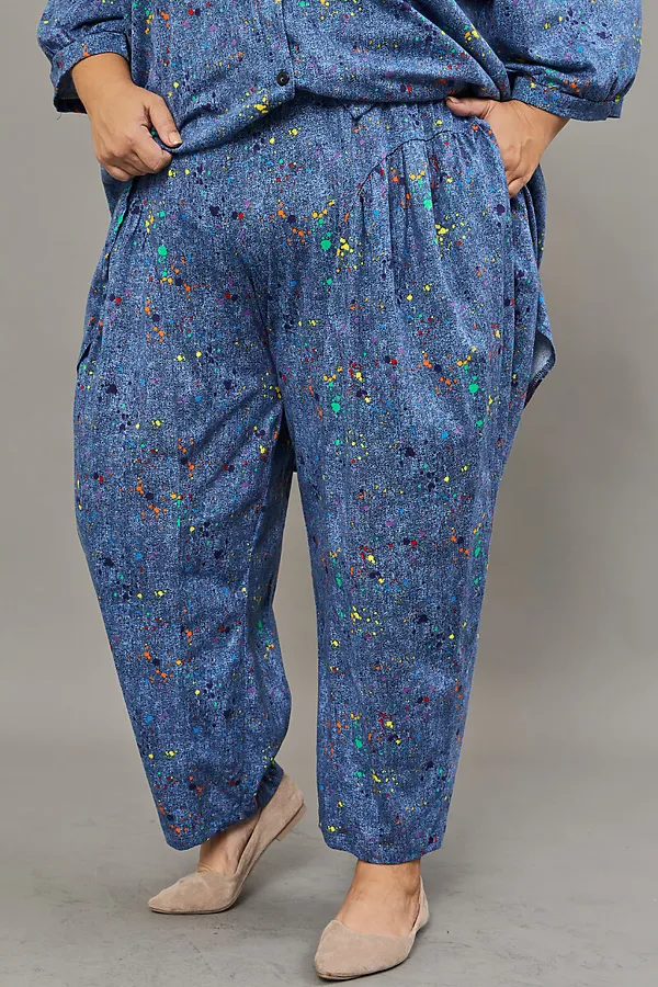 Костюм с брюками К-01 больших размеров НАТАЛИ, голубой - фото 2