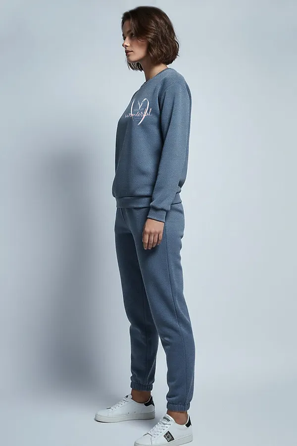 Костюм с брюками 407 НАТАЛИ, серо-голубой - фото 2