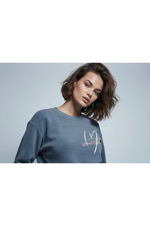 Костюм с брюками 407 НАТАЛИ, серо-голубой - фото 2