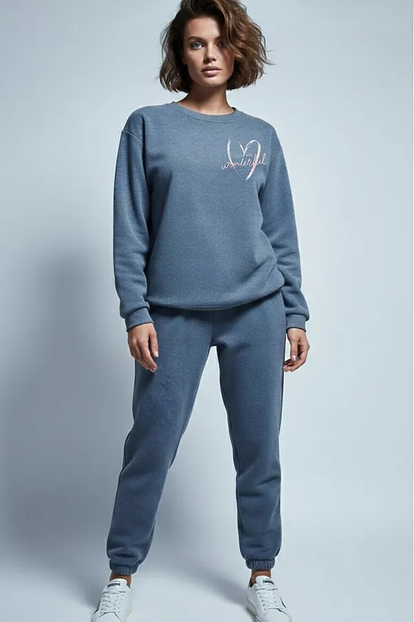 Костюм с брюками 407 НАТАЛИ, серо-голубой - фото 2