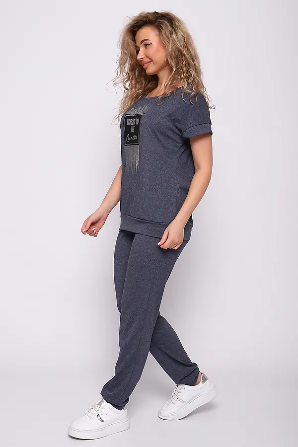 Костюм с брюками 51201 НАТАЛИ, темно-серый меланж - фото 2