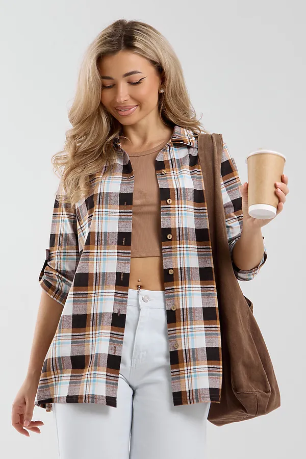 Рубашка 36988 НАТАЛИ, коричневый - фото 2