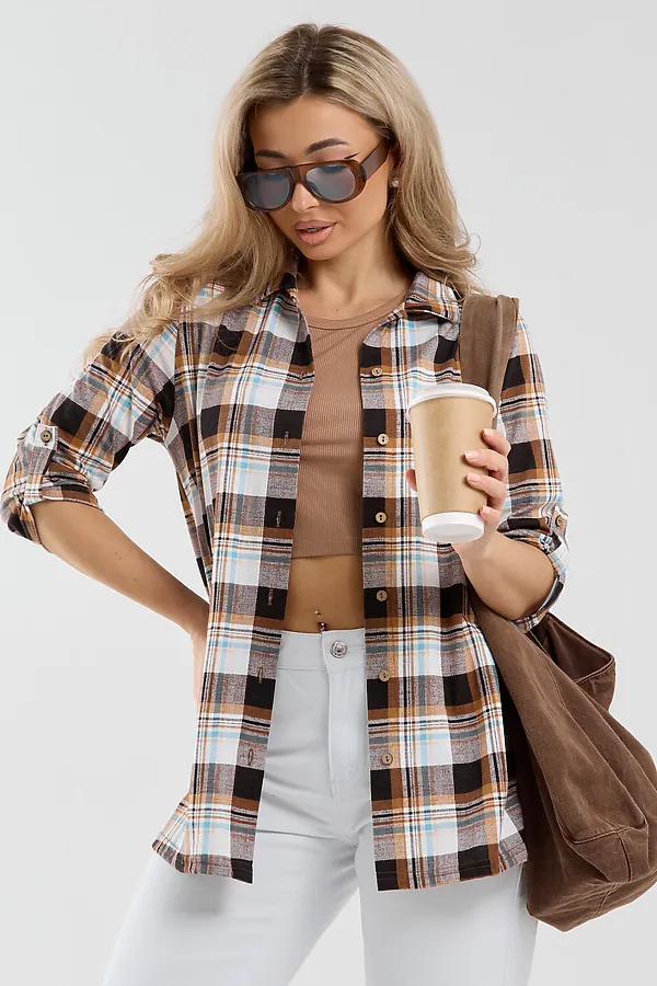 Рубашка 36988 НАТАЛИ, коричневый - фото 2