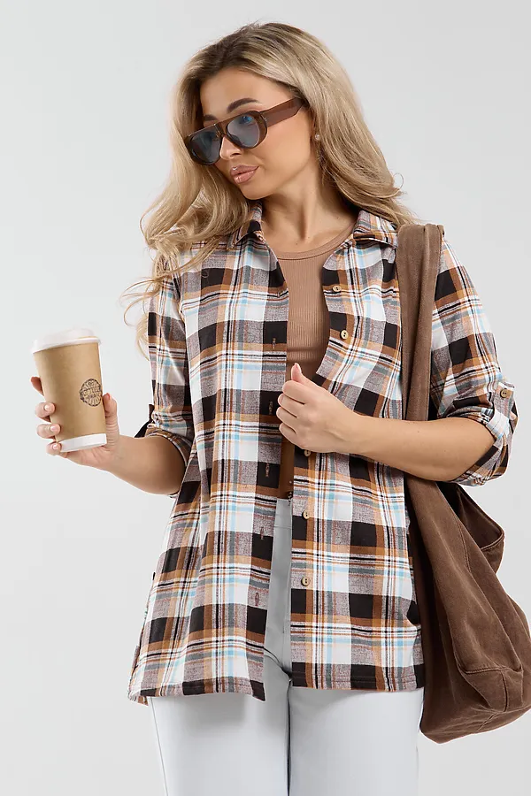 Рубашка 36988 НАТАЛИ, коричневый - фото 2