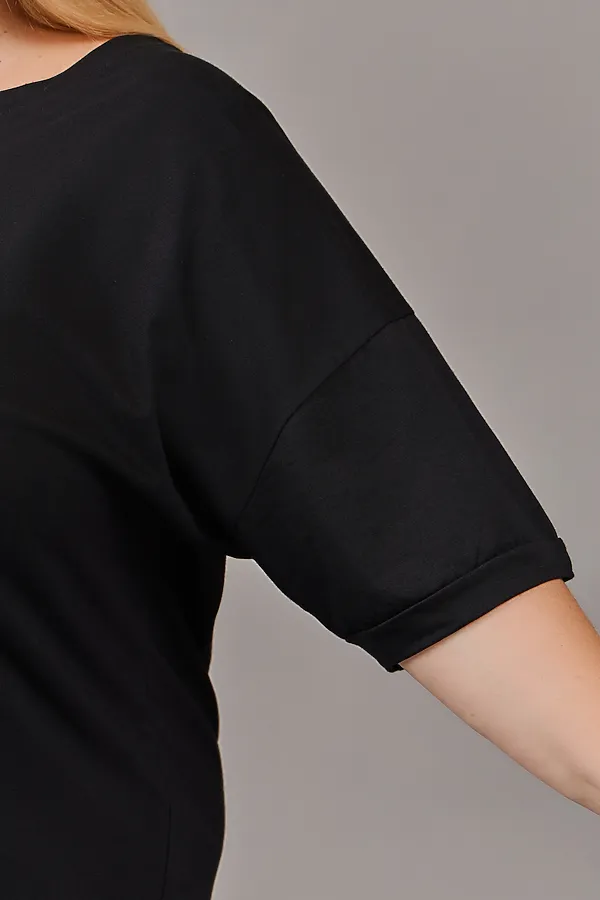 Пижама с брюками с брюками Больших размеров (П-111б-однотонная) НАТАЛИ, зеленый,черный - фото 2